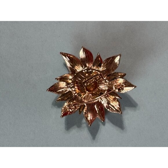 Vintage Santa Candle & Poinsettia Jeweled Christmas Brooch Pin Set Napier Monet - Picture 4 of 11